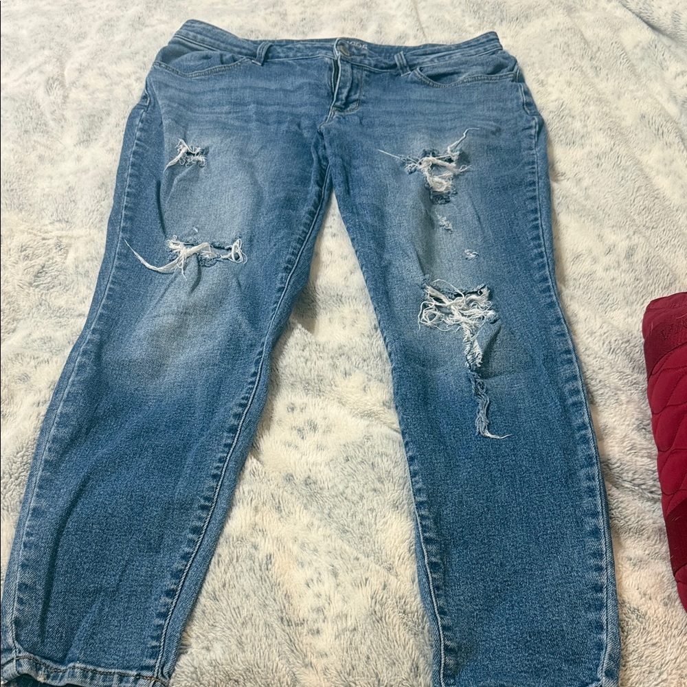 Maurices Denim Boyfriend Jeans with Ripped Accents